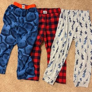 Kids GAP Boys 3-Pack Pajama Bottoms - Navy, Red, Light Gray